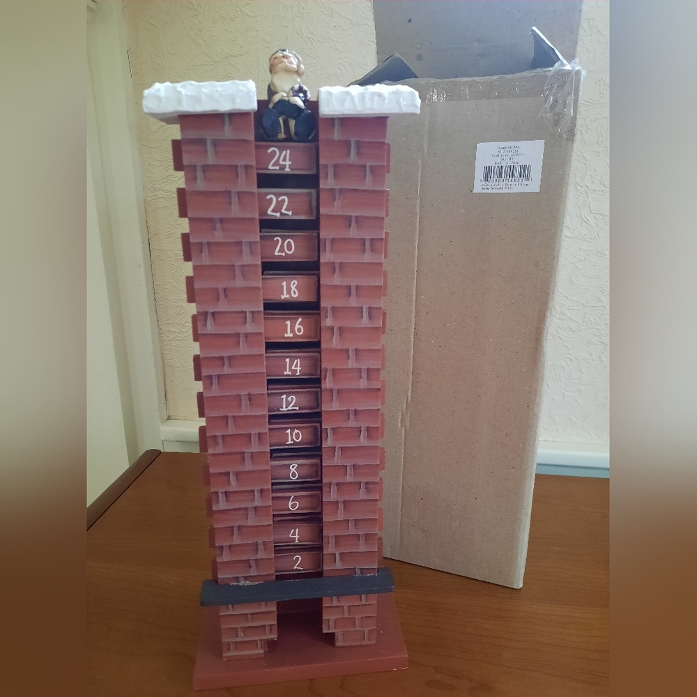Chimney Advent Calendar with Santa Figure